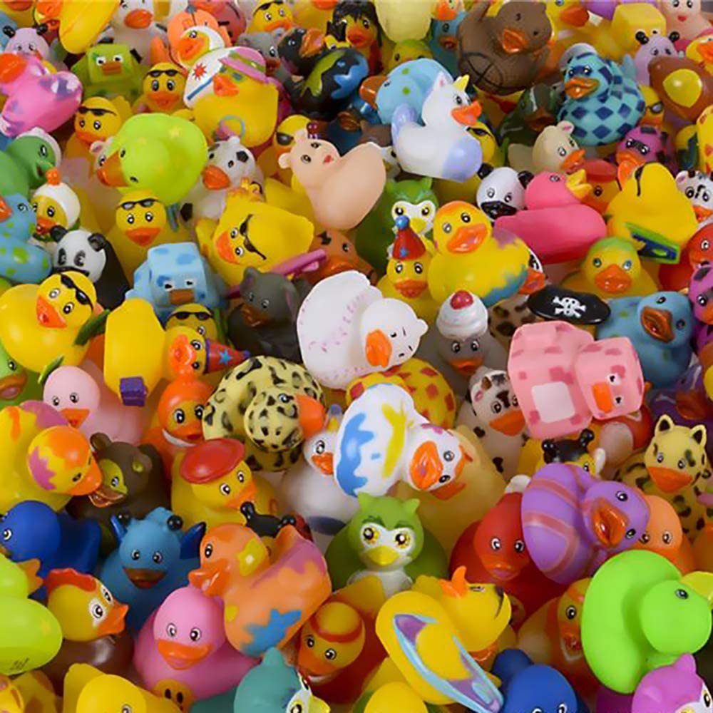 Assorted Rubber Ducks Toy Duckies for Kids and Toddlers; Bath Birthday Baby Showers Classroom; Summer Beach and Pool Activity; 2" Inches (Multiple attribute)